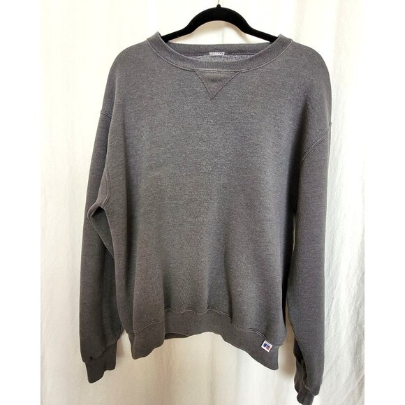 Y2K Russell Athletic Mens Dark Gray Crewneck Sweatshirt Size M? READ Grunge - Picture 1 of 7